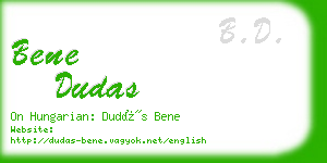 bene dudas business card